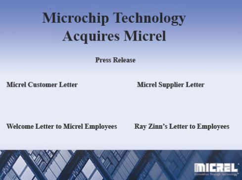 Microchip a finalisé le rachat de Micrel