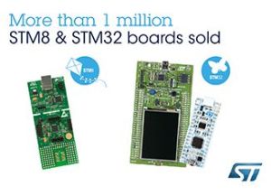 ST a livré plus d’un million de kits de développement pour ses microcontrôleurs STM32 et STM8