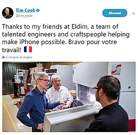 Eldim a reçu la visite du p-dg d’Apple
