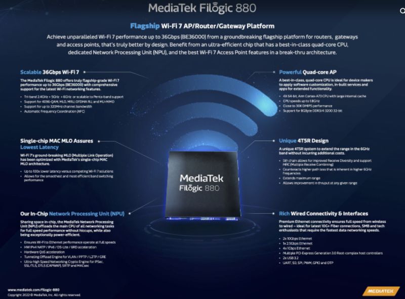 Mediatek lance à son tour ses premiers circuits Wi-Fi 7