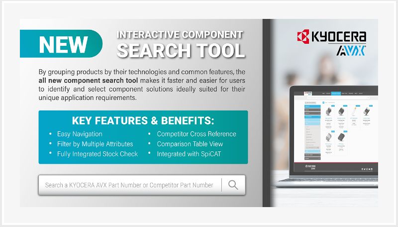 Kyocera AVX lance un outil interactif de recherche de composants avec visualisation des stocks