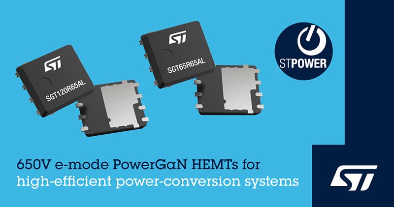 ST lance la production de volume de transistors HEMT de 650 V en GaN