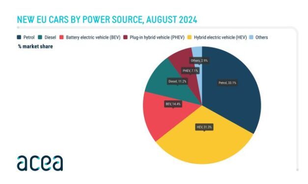 Chute de 43,9% en août des immatriculations de véhicules électriques en Europe