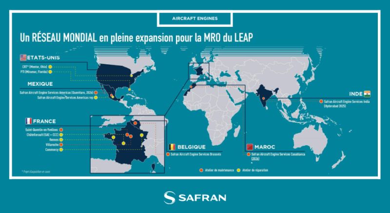 Safran investit plus de 1Md€ dans son réseau mondial MRO pour le moteur LEAP